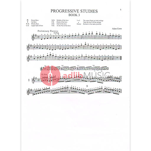 Progressive Violin Studies Book 3 - First and Third Postions - Adam Carse - Stainer & Bell