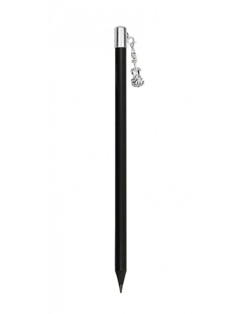 Music Pencil Black with Silver Violin Charm