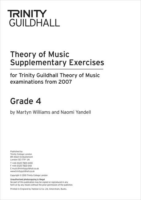 Trinity Theory of Music Supp Exercises Grade 4