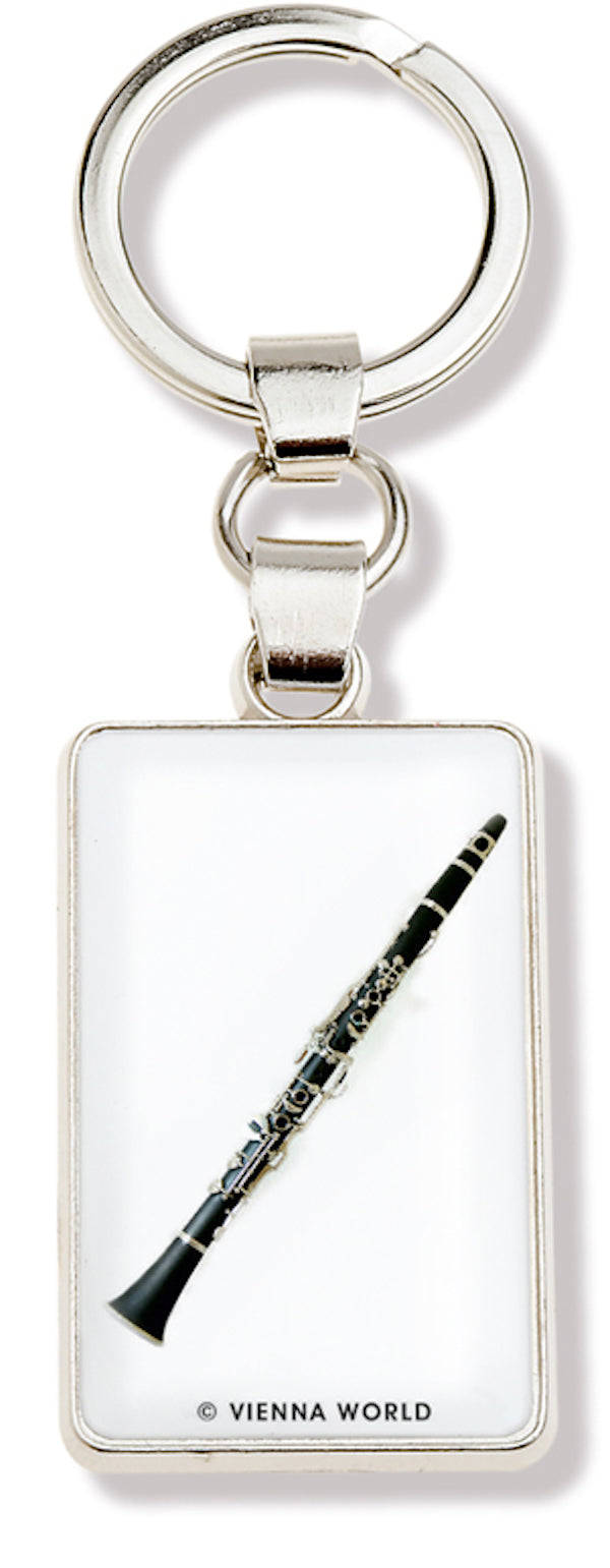 Clarinet Keyring Metal with White Background