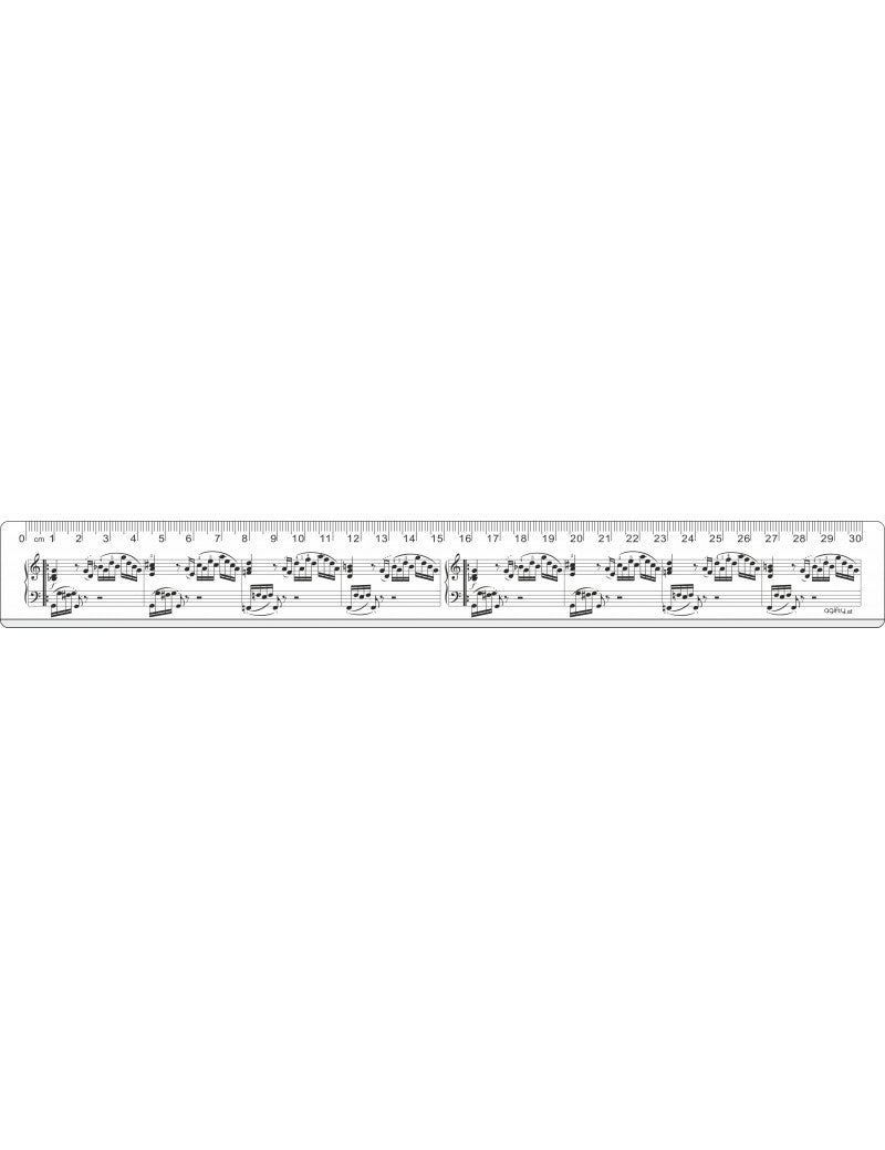 30cm Music Ruler White with Black Manuscript