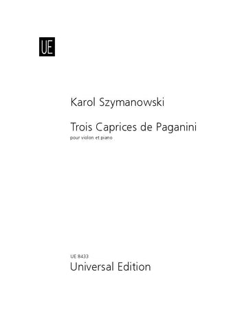 Szymanowski - 3 Paganini Caprices Op40 - Violin/Piano Accompaniment Universal UE08433