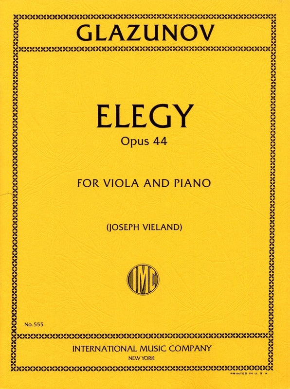 Glazunov - Elegy Op44 - Viola/Piano edited by Vieland IMC IMC0555