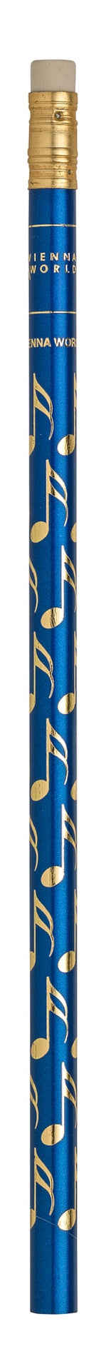 Music Pencil Blue with Gold Semiquavers