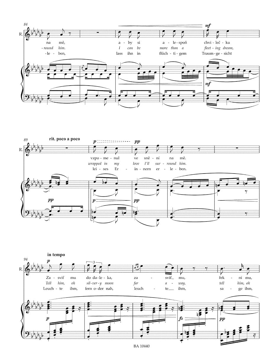 Rusalka's Song to the Moon Soprano/Piano