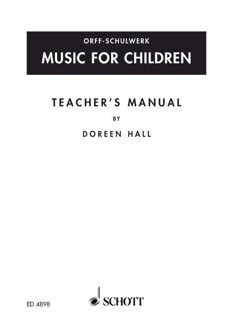 Music for Children Teacher's Manual