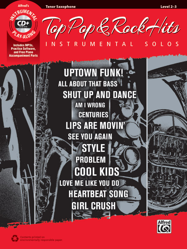 Top Pop & Rock Inst Solos Tenor Sax Bk/CD