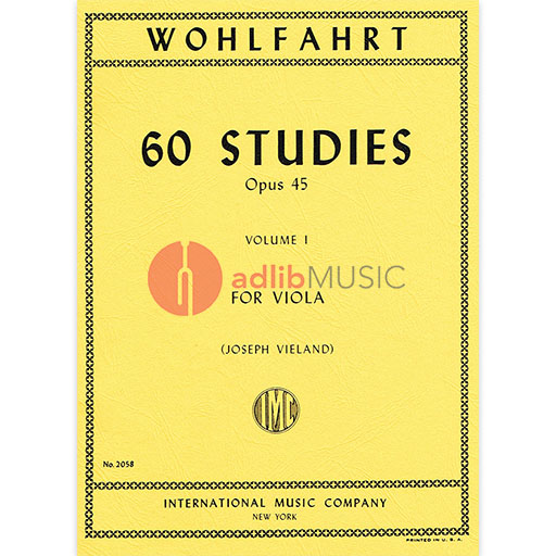 Wohlfahrt 60 Studies Op 45 Volume 1 - Viola