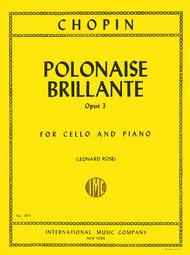 Chopin - Polonaise Brillante Op3 - Cello/Piano Accompaniment IMC IMC1971