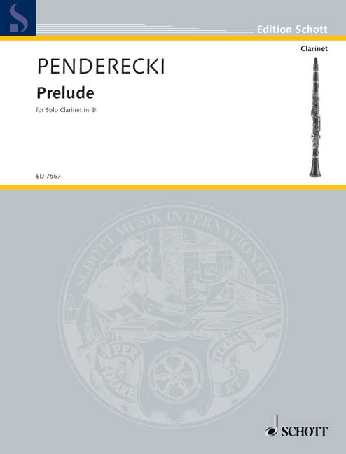 Penderecki - Prelude 1987 - Clarinet Schott ED7567