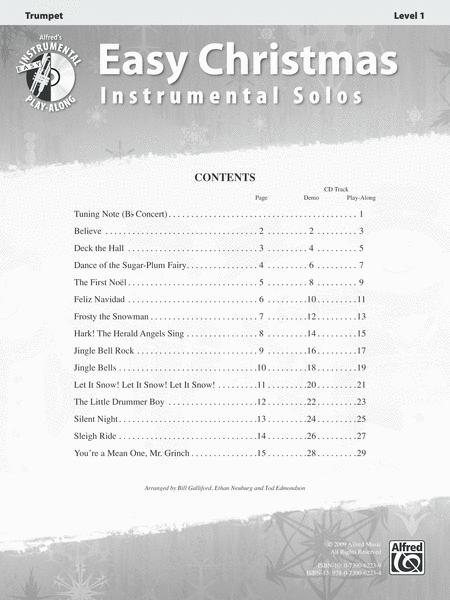 Easy Christmas Instrumental Solos Trumpet Book/CD