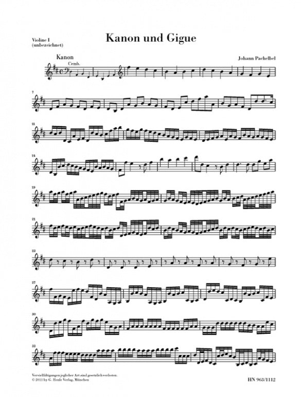 Canon and Gigue in D Major Violin 1