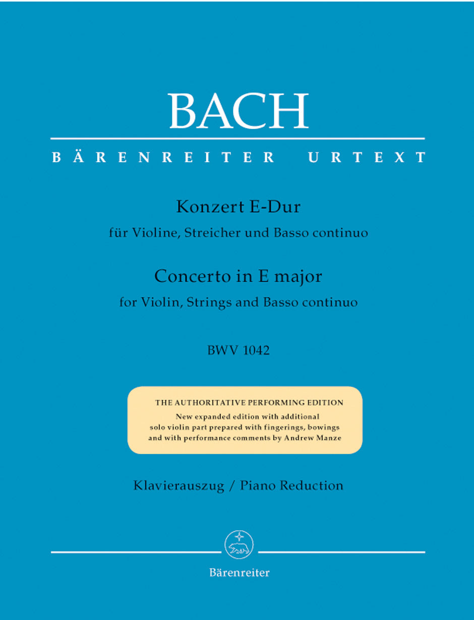 Bach Violin Concerto in E BWV 1042 Violin/Piano
