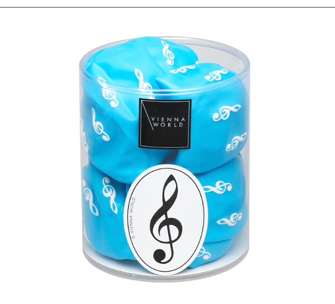 Music Balloon Blue with Black Treble Clefs