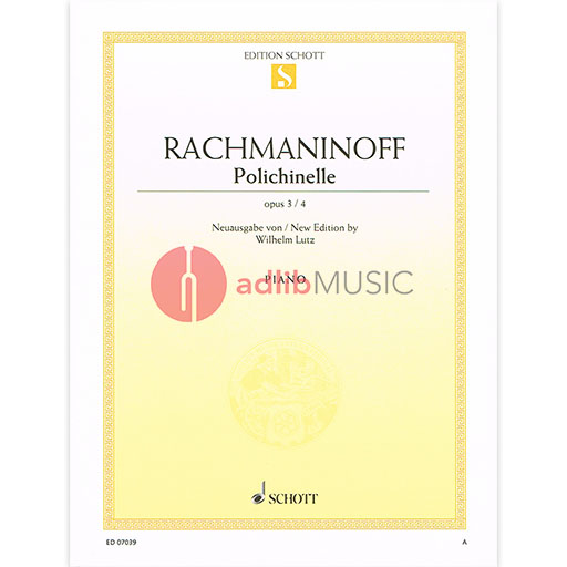 Rachmaninoff - Polichinelle Op3/4 - Piano Solo Schott ED07039