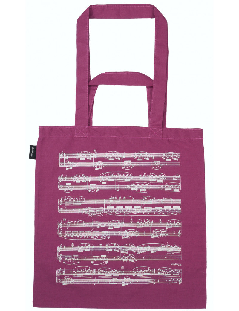 Tote or Music Bag Purple with White Manuscript