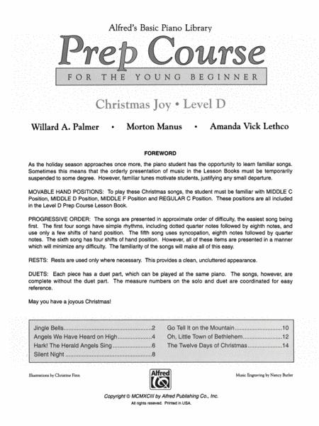 Alfred's Basic Piano Prep Course - Christmas Joy! Book D - Alfred Music