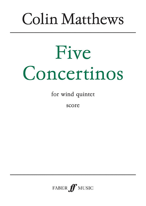 5 CONCERTINOS FOR WIND QUINTET (STUDY SCORE) - Faber 0571515088