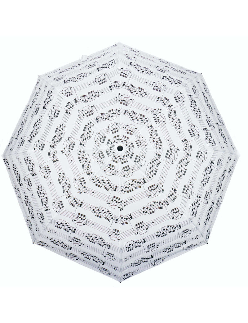 Folding Umbrella White with Black Manuscript