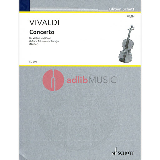 Vivalid - Concerto in GMaj Op. 4 No. 12 RV298 - Violin/Piano Accompaniment Schott ED902