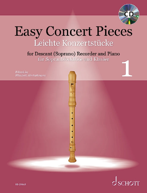 Easy Concert Pieces Descant Recorder/Piano Volume 1 - Various Kretschmann Elisabeth