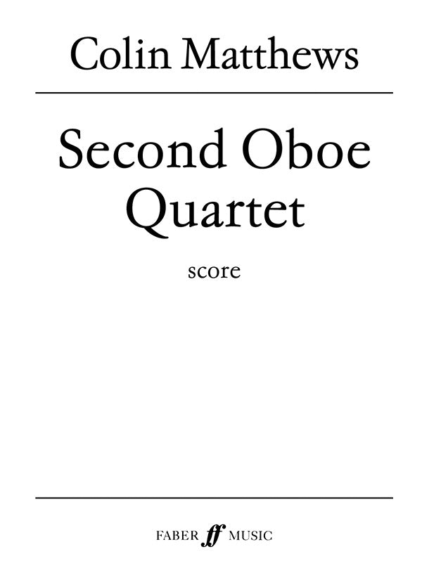 OBOE QUARTET NO. 2 (OBOE VIOLIN VIOLA & CELLO) (STUDY SCORE) - Faber 0571516181