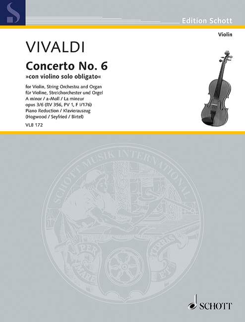 Violin Concerto in A Minor Op 3 No 6 RV356 Vln/Pno