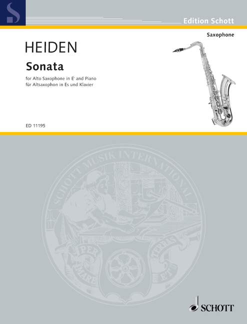 Heiden - Sonata - Alto Saxophone/Piano Accompaniment Schott ED11195