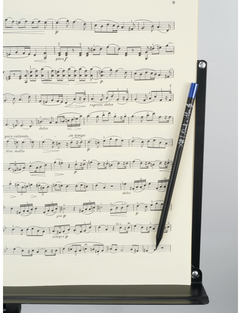 Pencil "All I Need is Music" Magnetic Black with a Blue End