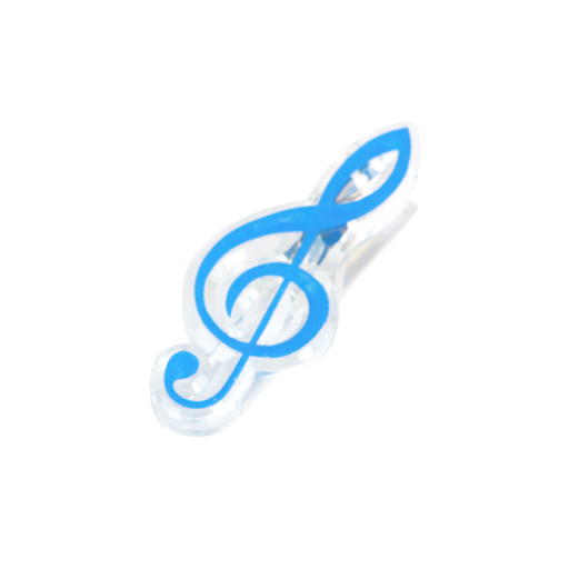 Music or Paper Clip Treble Clef Shape Blue