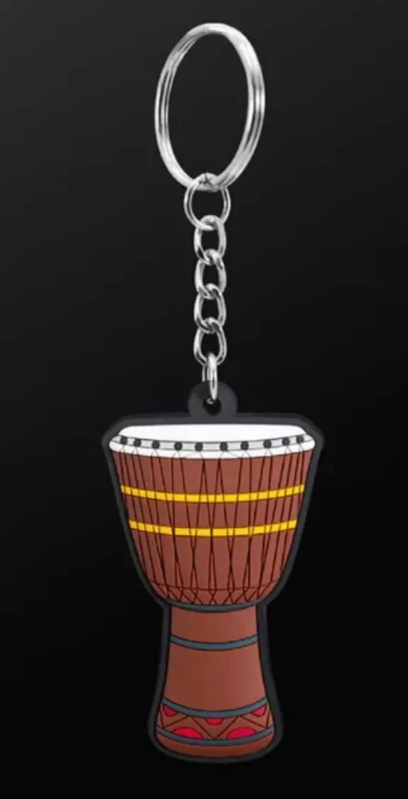 Musician Designer African Drum Brown Keyring