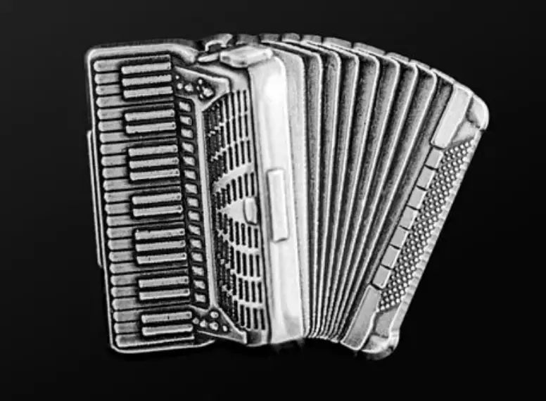 Musician Designer Accordion Pin Silver
