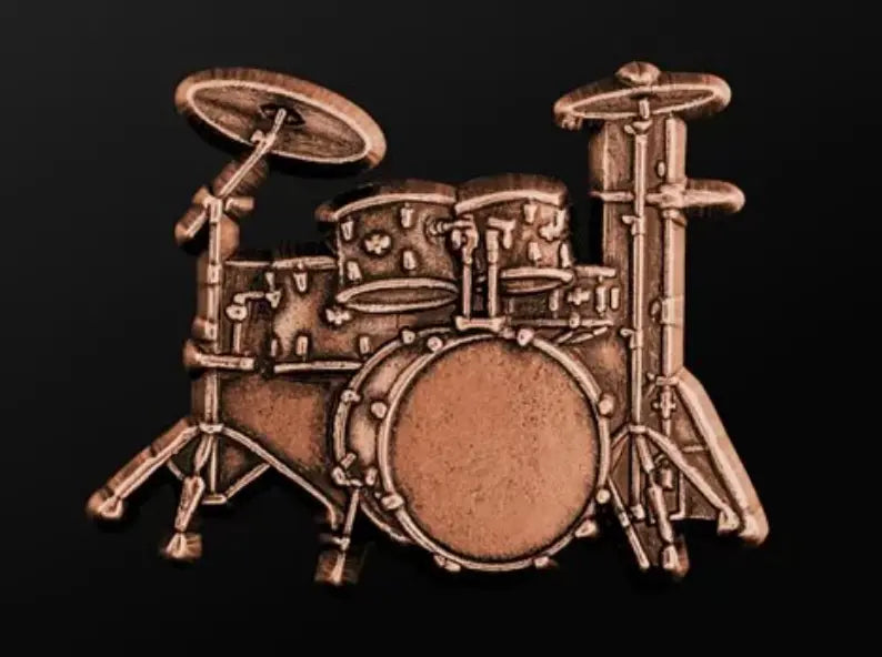 Musician Designer Drum Set Pin Copper