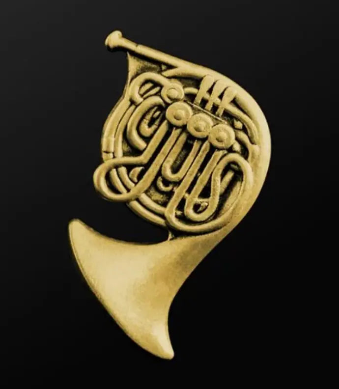 Musician Designer French Horn Pin Gold