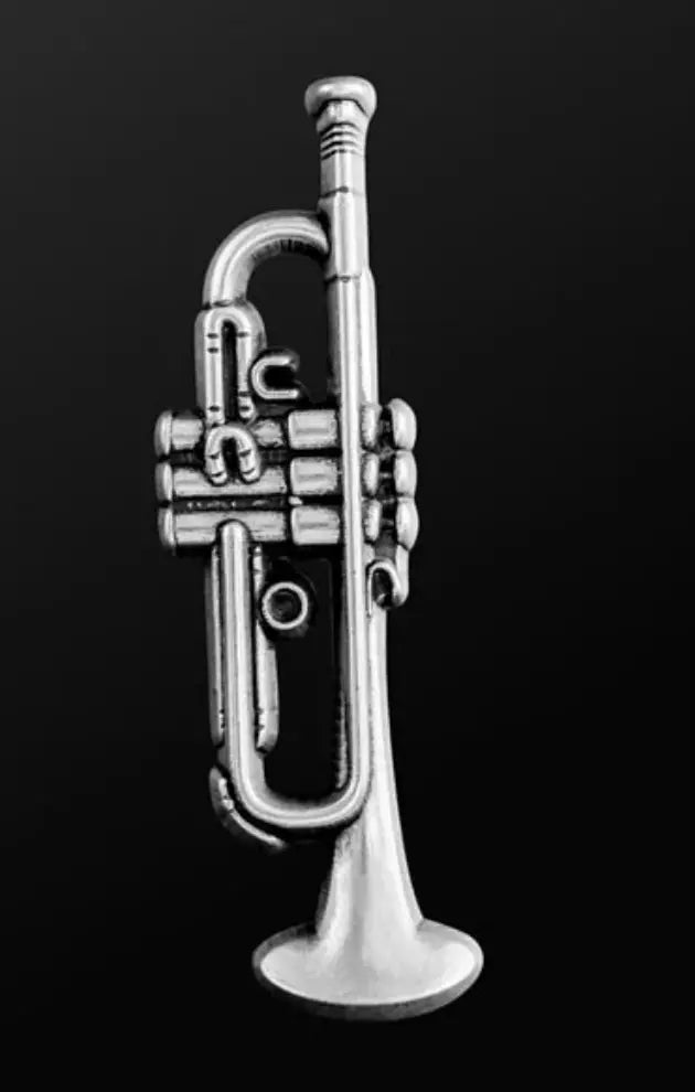 Musician Designer Trumpet Pin Silver