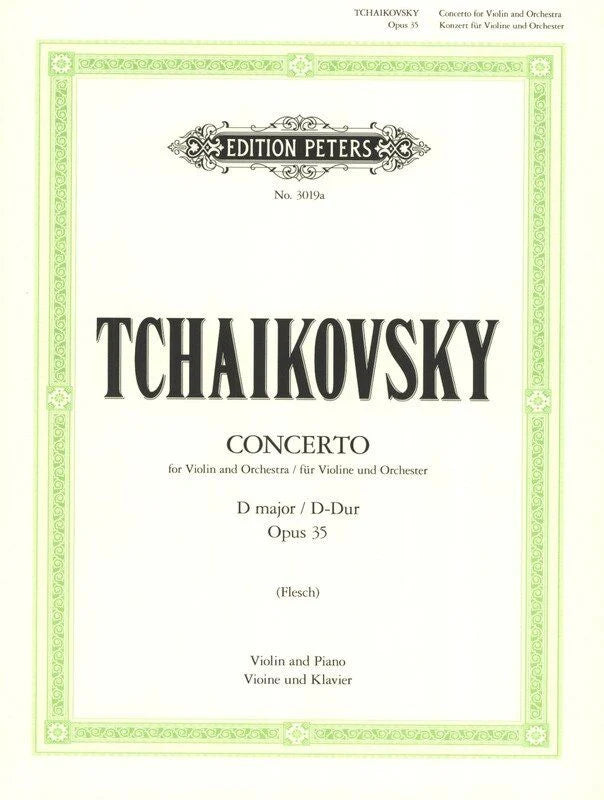 Tchaikovsky - Concerto in D Op35 - Violin/Piano Accompaniment Peters EP3019A