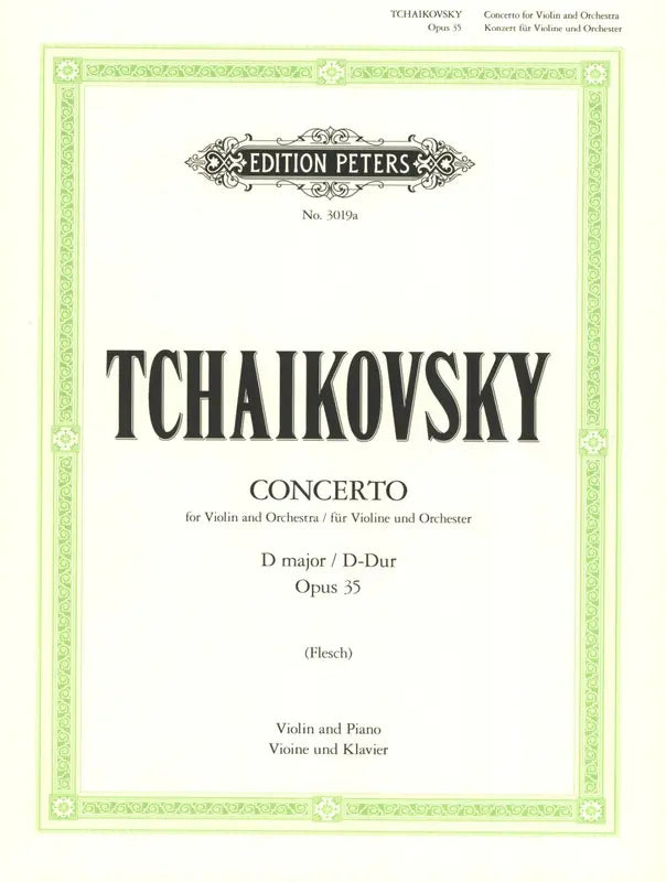 Tchaikovsky - Concerto in D Op35 - Violin/Piano Accompaniment Peters EP3019A