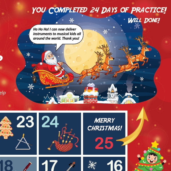 Santas Workshop A3 Music Practice Chart by Musically Gifted