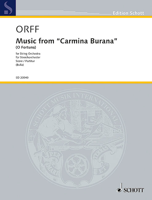 O Fortuna from Carmina Burana SO Gr 3 Score - Orff Carl