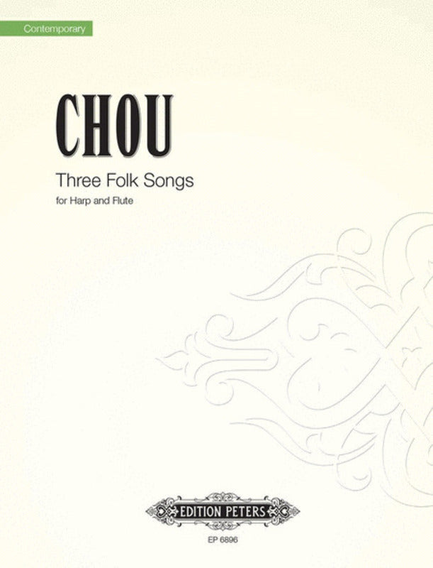 3 Folk Songs - Flute and Harp Duet - Chou Wen-Chung - Peters EP6896