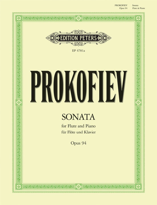 Sonata for Flute and Piano Op.94 - (Instrumental Duet) - Prokofiev - Peters EP4781A