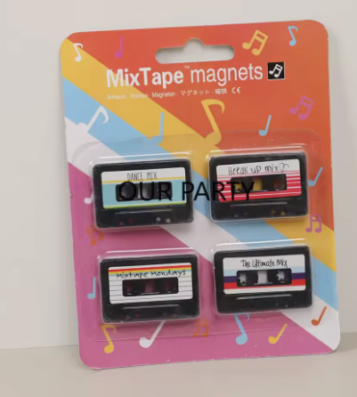 Cassette Tape Magnets Pack of Four