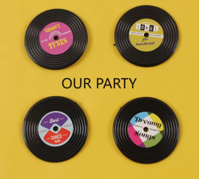 Vinyl Record Magnets Pack of Four
