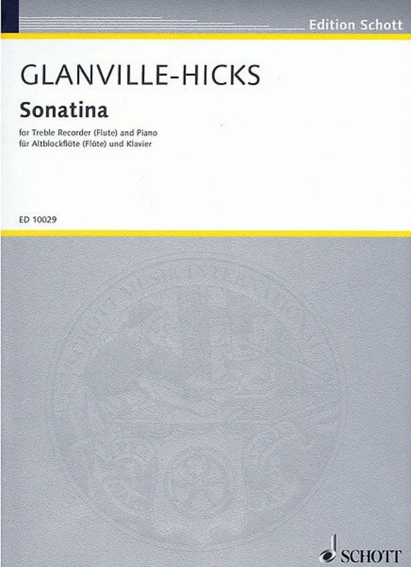 Glanville-Hicks - Sonatina - Flute/Piano Accompaniment Schott ED10029