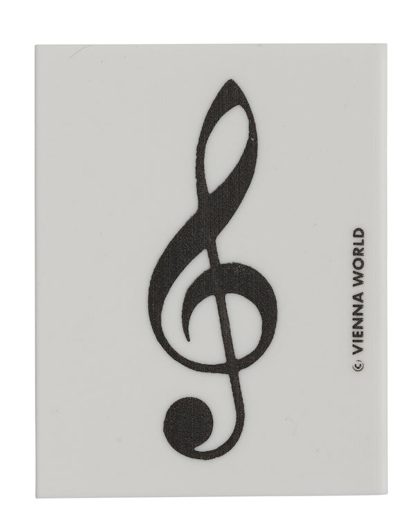 Eraser White with Black Treble Clef