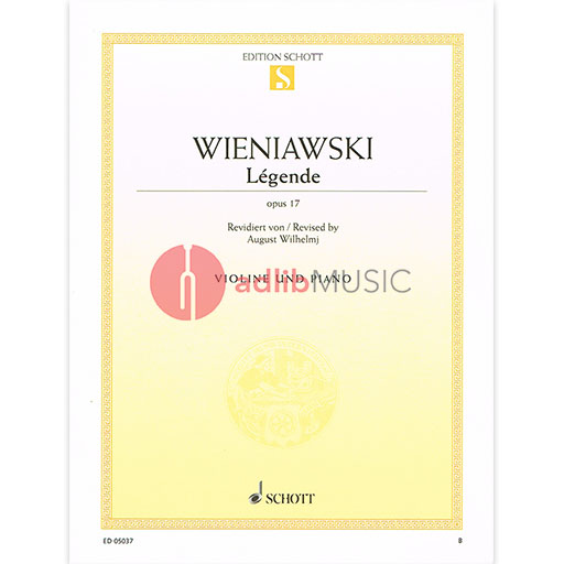 Wieniawski - Legende Op17 - Violin/Piano Accompaniment Schott ED05037