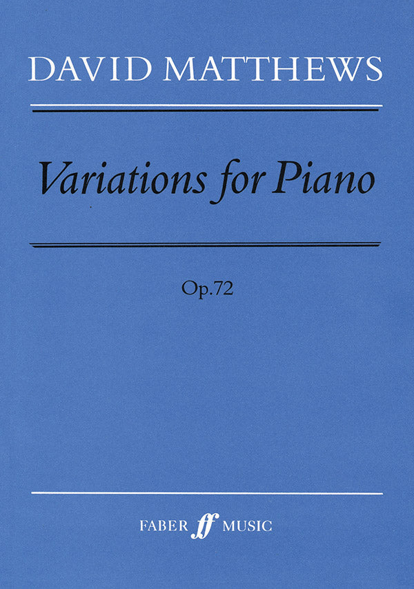 VARIATIONS FOR PIANO OP. 72 - Faber 0571518621