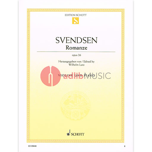 Svendsen - Romance Op26 - Violin/Piano Accompaniment Schott ED09648