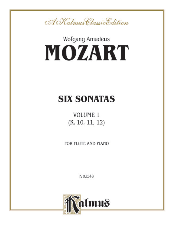 Mozart Six Sonatas Volume I K 10-12 Flute/Piano