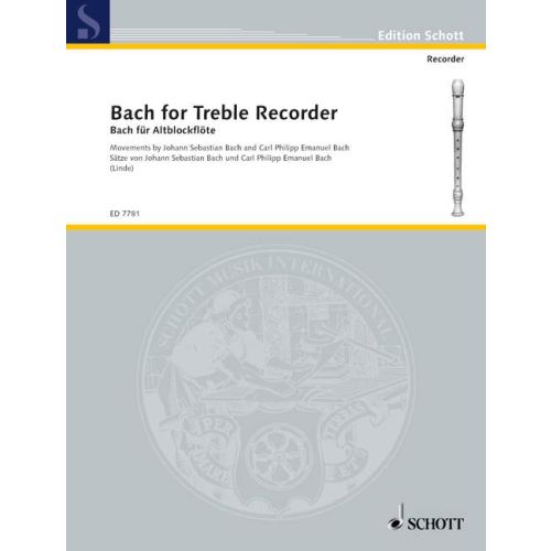 Bach For Treble Recorder - Bach Johann Sebastian / Bach CPE - Schott